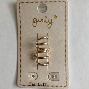Girly Gold and Pearl Ear Cuff